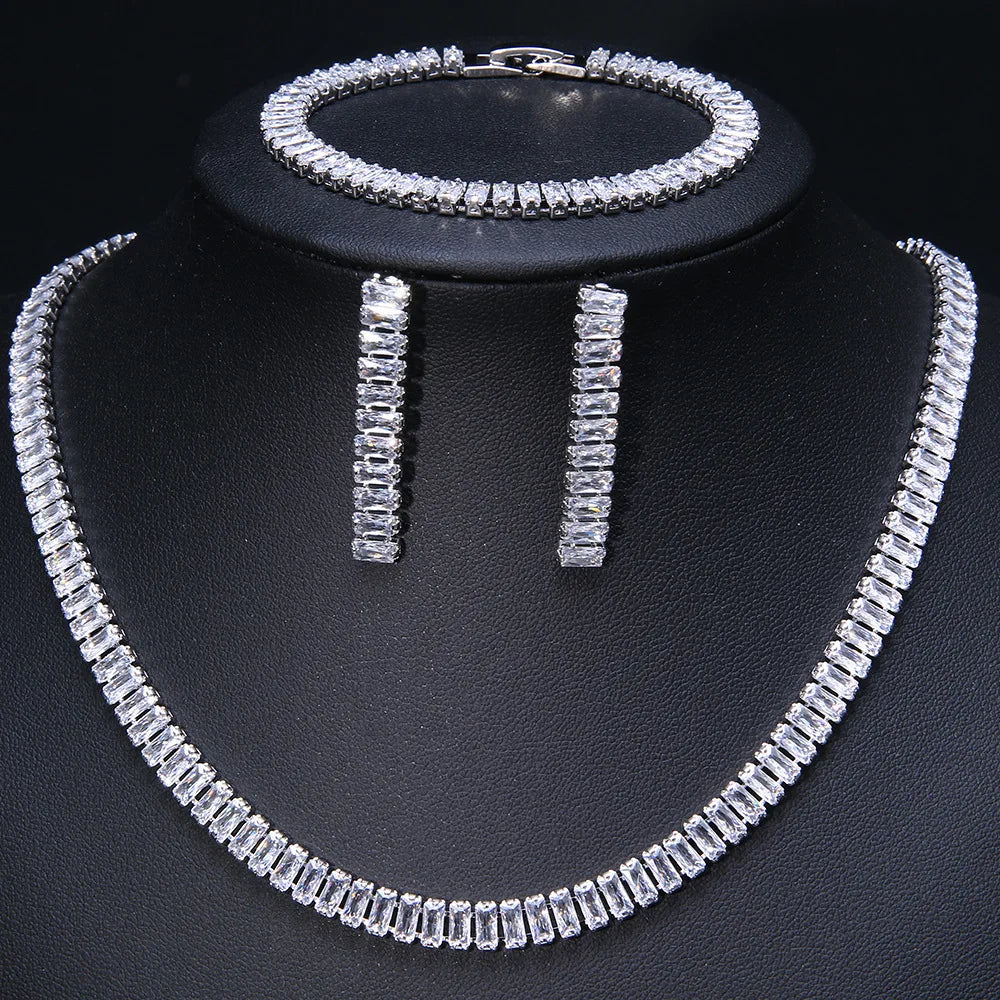 ChooseMe Luxury Water Drop Zirconia Bridal Jewelry Set