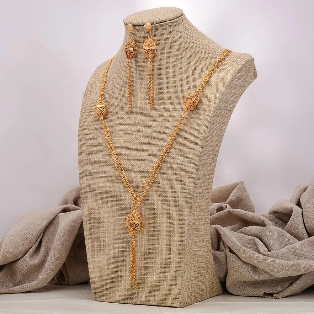ChooseMe Gold-Color Trendy African Arabian Charm Wedding Jewelry Set