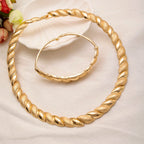 Fashion Dubai Jewelry Sets for Woman 18K Gold Plated Necklace Earrings Bracelet Ring Jewelry African Nigerian Wedding Party