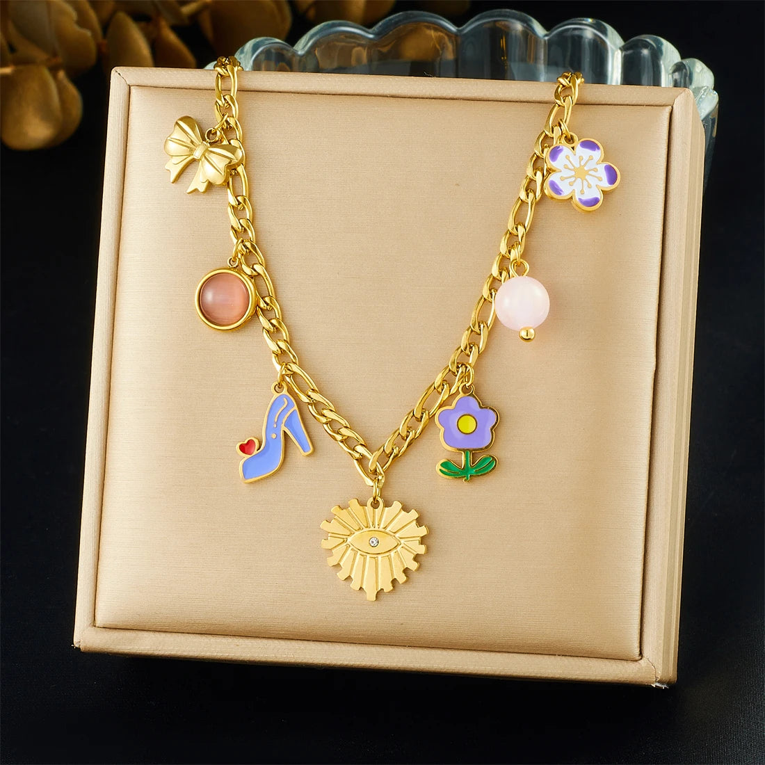 ChooseMe Stainless Steel Turquoise Pendant Necklace