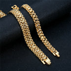 Punk Chunky Hand Chain Bracelet 8/12MM Gold Color Wristband Bracelets Bangle For Men Women Fashion Jewelry Braslet 2021