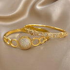 Bracelet jonc empilable géométrique en zircon brillant étanche en acier inoxydable