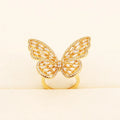 Rétro Émail Creux Papillon Cuivre Luxe Femmes Cristal Zircon Ras du cou Bague Déclaration Bijoux de Mode Femme Cadeau Femme