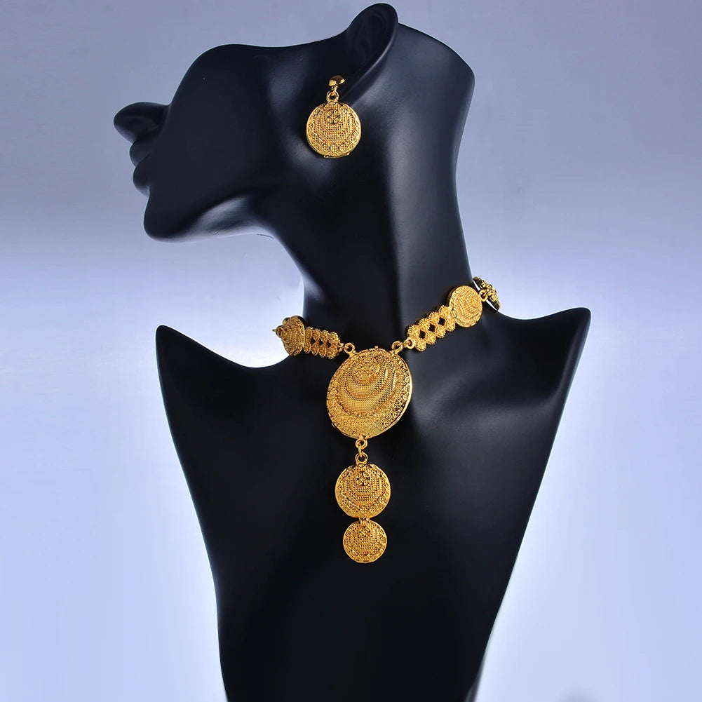 ChooseMe Arabic & Indian Style Gold-Color Bridal Jewelry Set
