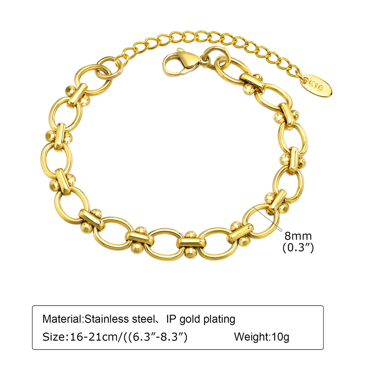 ChooseMe Gold Plated Layering Link Chain Bracelet