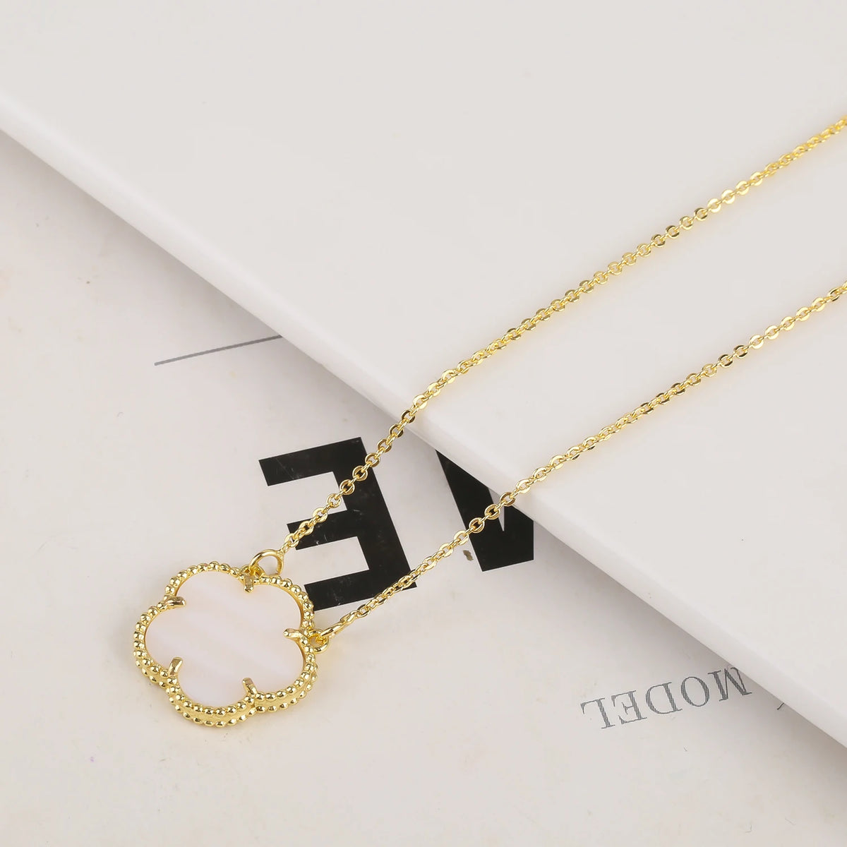 Hot Selling Plum Blossom Plant Five Leaf petal Pendant Necklace Earrings For Women's Clover Temperament Jewelry Set