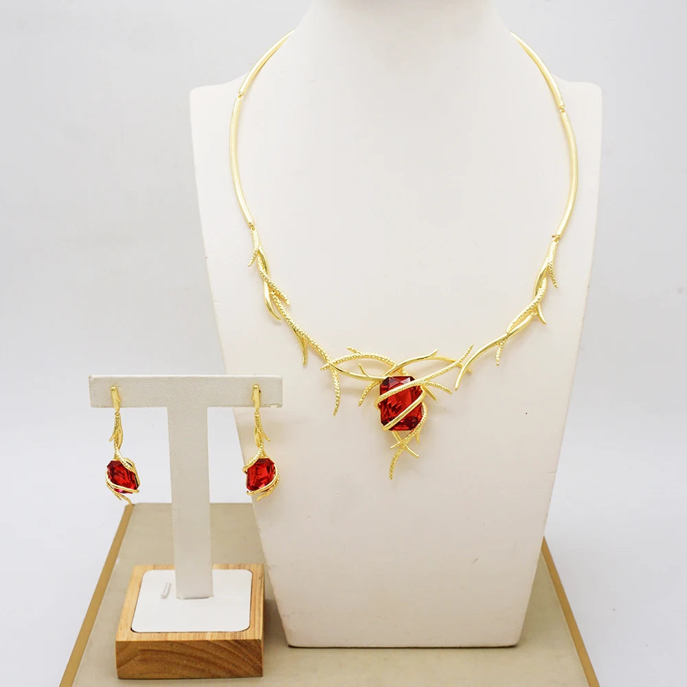 Brazilian Flower Italian Style Jewelry Set