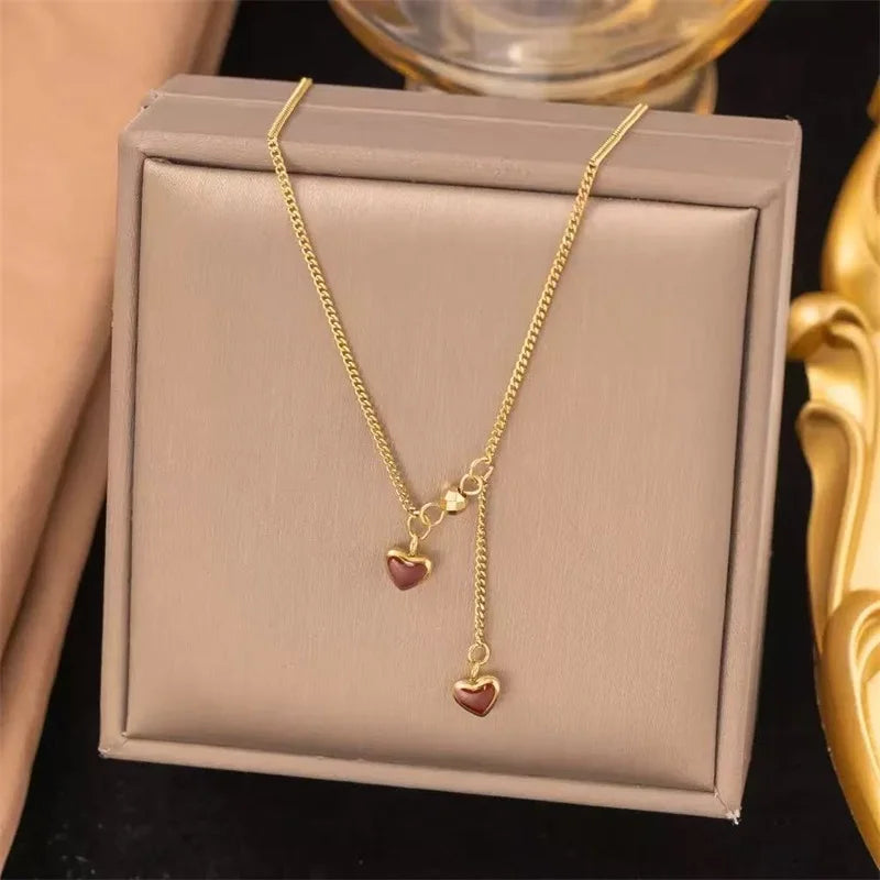 EILIECK 316L Stainless Steel Round Roman Numerals Pendant Necklace For Women Trendy Neck Chain Summer Vacation Jewelry