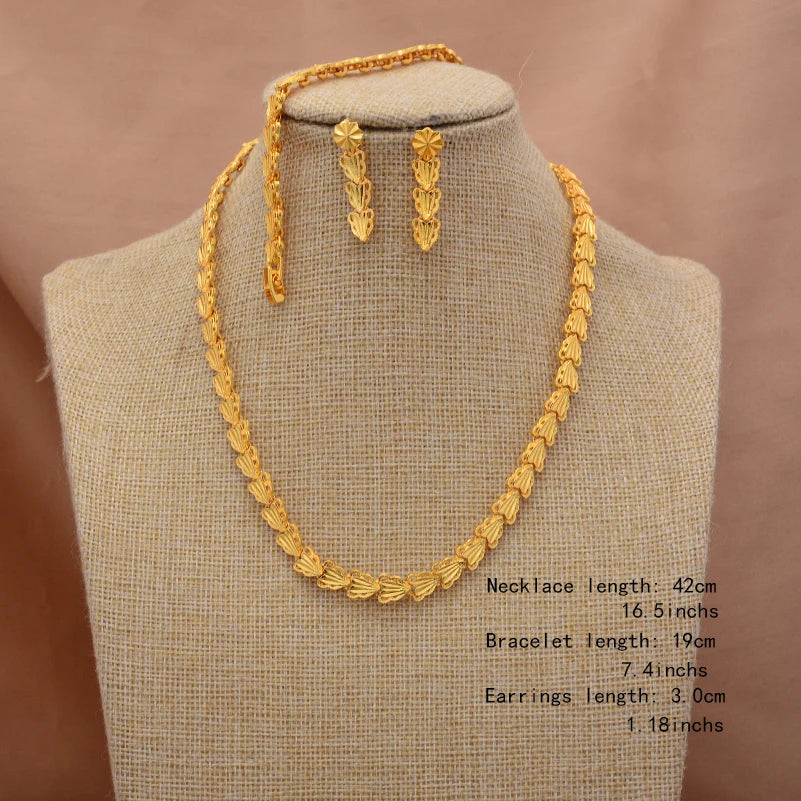 ChooseMe Gold-Color Trendy African Arabian Charm Wedding Jewelry Set