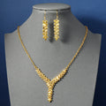 Middle East Fashion Elegant High Grade Copper Wheat Ear Pattern Fashion Women's Jewelry Set, 1 Necklace and 1 Pair of Earrings