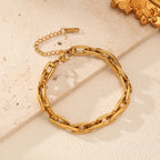 EILIECK Ensemble Collier et Bracelet Chaîne Faits Main en Acier Inoxydable 316L de Haute Qualité, Cadeau pour Femme, Nouveaux Bijoux de Mode Étanche