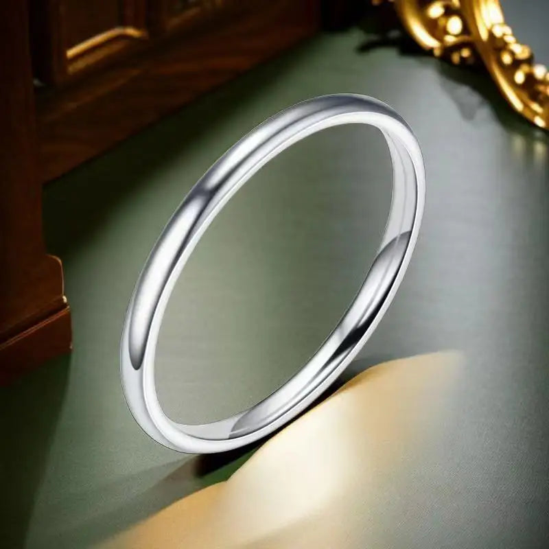 2mm Minimalist Stainless Steel Tail Ring for Women & Girls