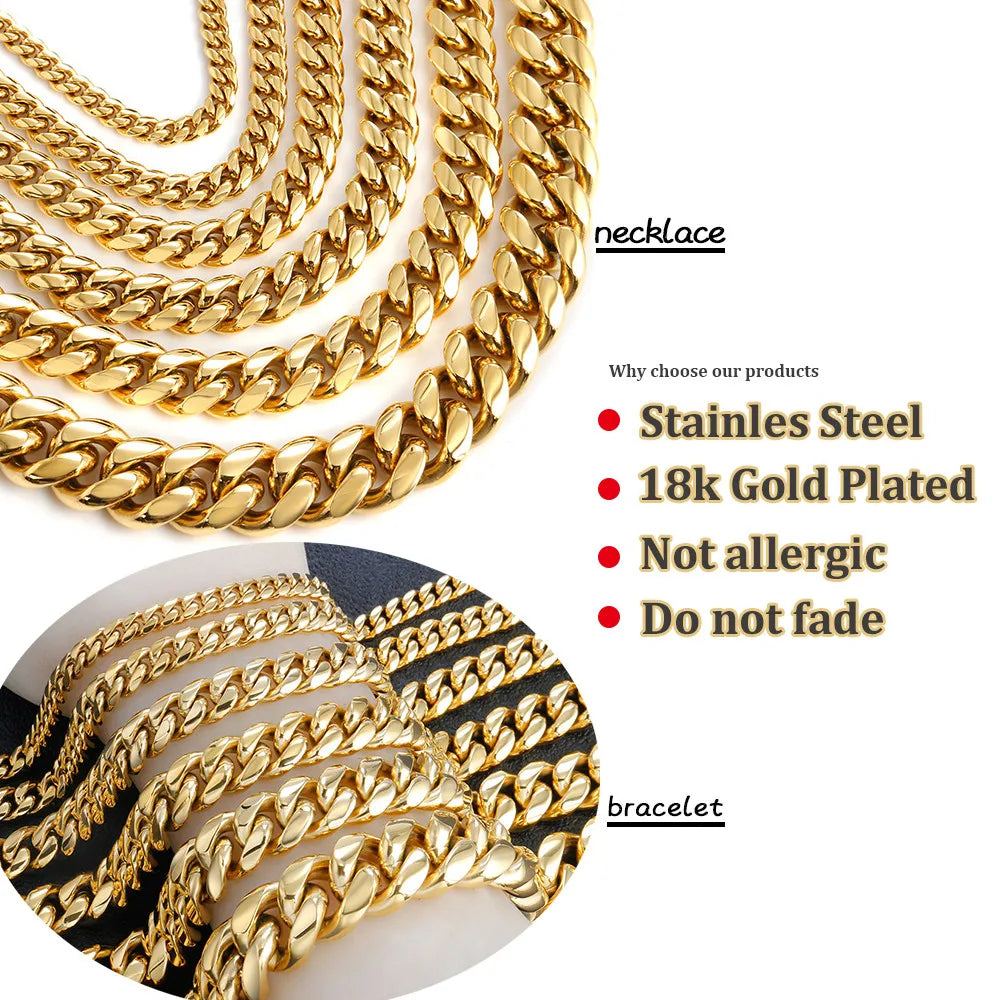 316L Stainless Steel Miami Cuban Link Chain