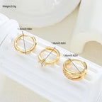 Lot de 3 Boucles d'oreilles créoles Huggie en acier inoxydable brillant et cristal