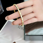 Silver & Honeycomb Gold Luxury Designer Bracelet