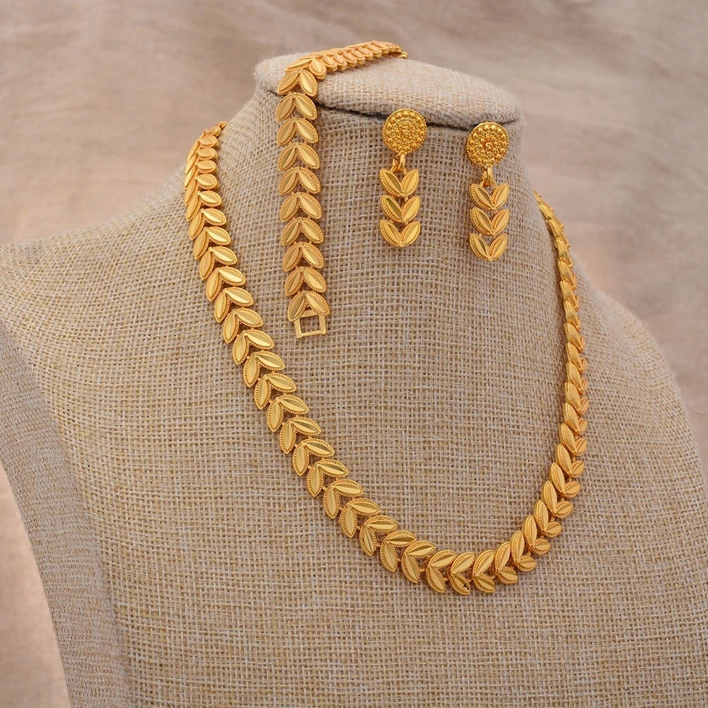 ChooseMe Gold-Color Trendy African Arabian Charm Wedding Jewelry Set