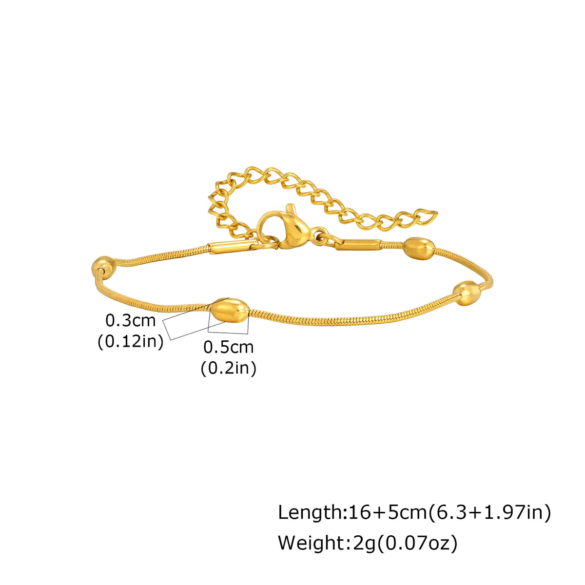 Non-Tarnish Gold Plated Thin Herringbone Bracelet