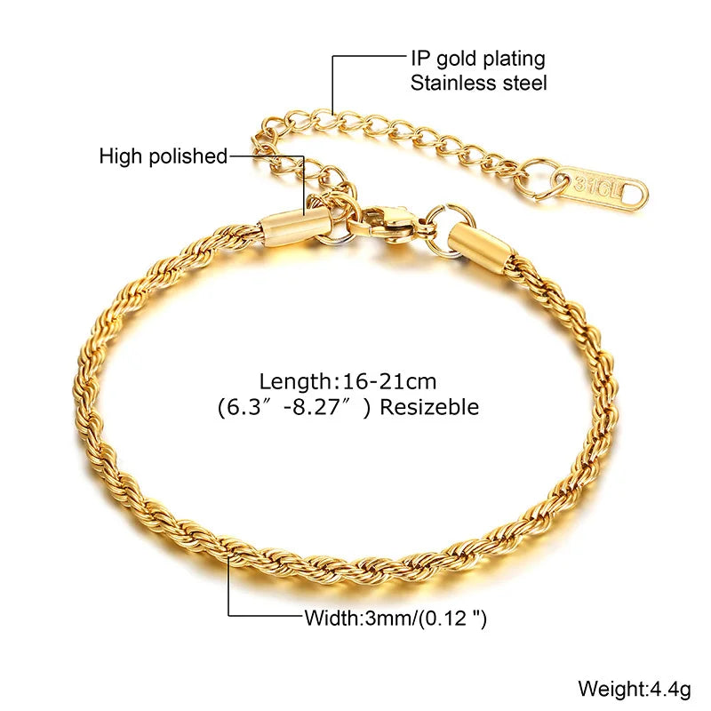 Non-Tarnish Gold Plated Thin Herringbone Bracelet