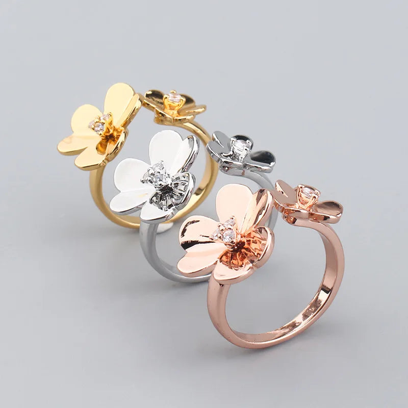 Fashion jewelry Luxury Geometry Cubic Ziron Ring Engagement Bridal Finger Bracelets Jewelry copper Classic Lady Gift
