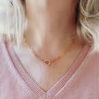 Collier Femme Chaîne Épaisse Cercle Simple | Collier en Acier Inoxydable Or | Design Anti-Décoloration | Accessoires Minimalistes pour Fête Quotidienne