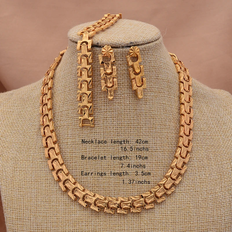 ChooseMe Gold-Color Trendy African Arabian Charm Wedding Jewelry Set