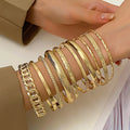 10 Pcs Trendy Multilayer Twisted Bangle Set
