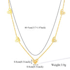 EILIECK 316L Stainless Steel Creative Heart Necklace Bracelet Earrings Set For Women Fashion Gold Color Waterproof Jewelry Gift
