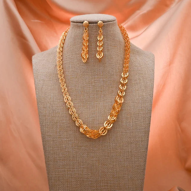 ChooseMe Gold-Color Trendy African Arabian Charm Wedding Jewelry Set