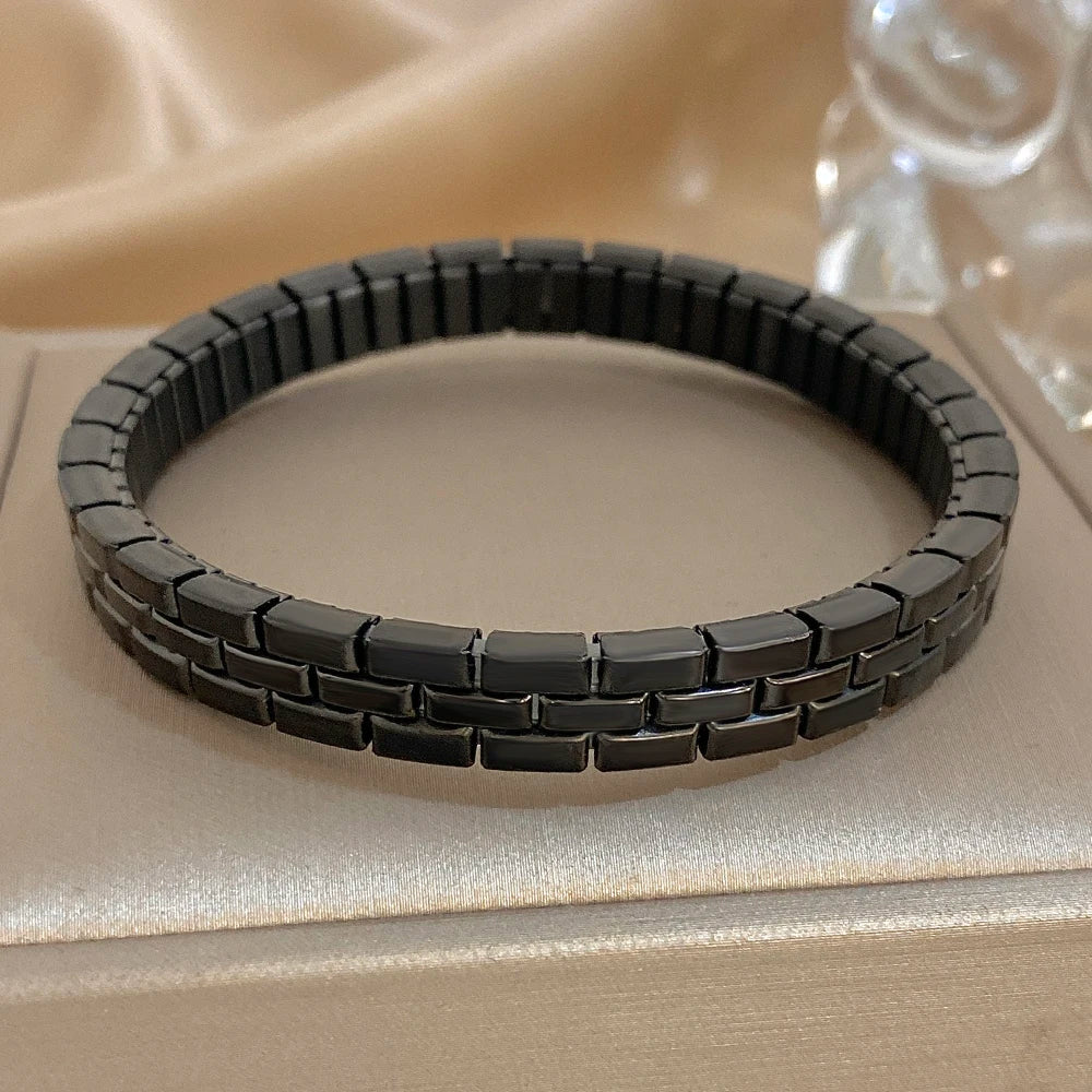 Greatera Five-layer 10mm Beaded Men's Bracelet Two Tone Classic Stainless Steel Band Series Watch Chain Bangle Jewelry For Women