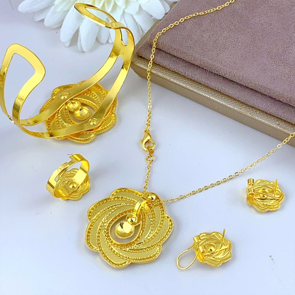 ANIID Nigeria Butterfly Cystal Jewelry Sets For Lady Wedding Ethiopian 24K Gold Color Necklace And Earing Jewellery Dubai Gift