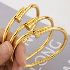 Bracelet rétro plaqué or simple hip-hop punk personnalisé en acier inoxydable haute qualité pour homme