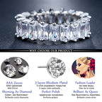 ChooseMe Square CZ Paved Austrian Zircon Engagement Ring