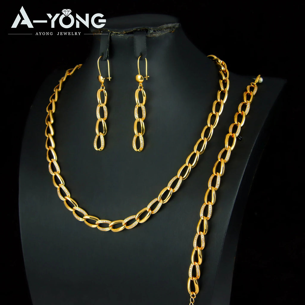 ChooseMe Zirconia Gold Plated Bridal Set