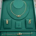 ChooseMe Luxury Waterdrop Dubai Bridal Necklace, Bracelet, Ring & Earrings Indian Jewelry Set