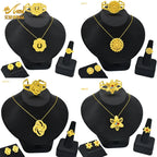 ANIID Nigeria Butterfly Cystal Jewelry Sets For Lady Wedding Ethiopian 24K Gold Color Necklace And Earing Jewellery Dubai Gift