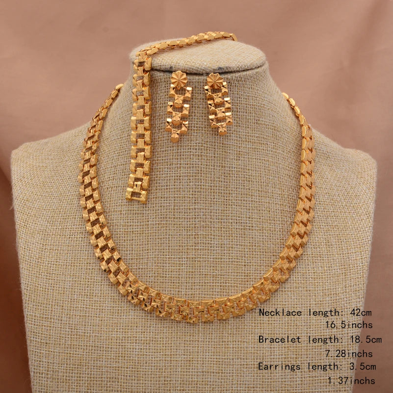 ChooseMe Gold-Color Trendy African Arabian Charm Wedding Jewelry Set