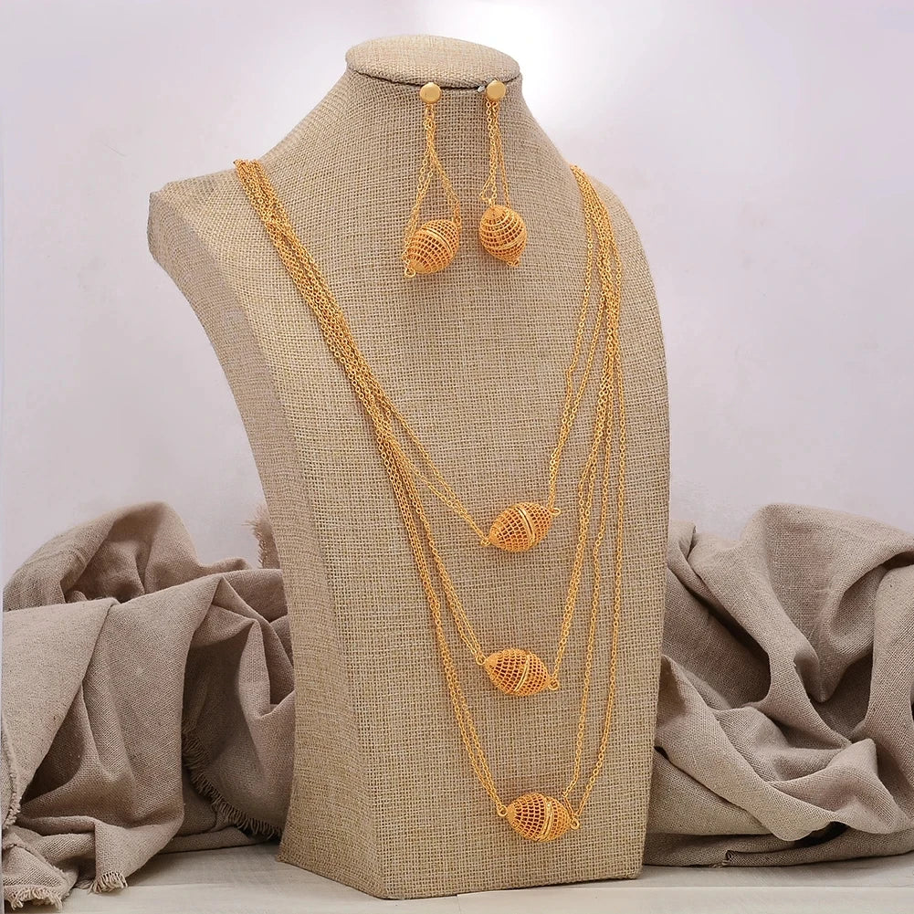 ChooseMe Gold-Color Trendy African Arabian Charm Wedding Jewelry Set