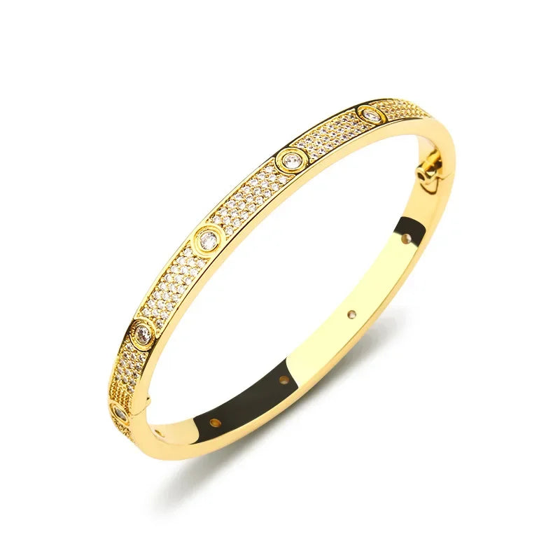 Luxurious Copper Zircon Bracelets Set Women Crystal Pendant Statement Ring Lady Fashion Jewelry