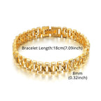 Punk Chunky Hand Chain Bracelet 8/12MM Gold Color Wristband Bracelets Bangle For Men Women Fashion Jewelry Braslet 2021