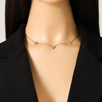 EILIECK 316L Stainless Steel Creative Heart Necklace Bracelet Earrings Set For Women Fashion Gold Color Waterproof Jewelry Gift