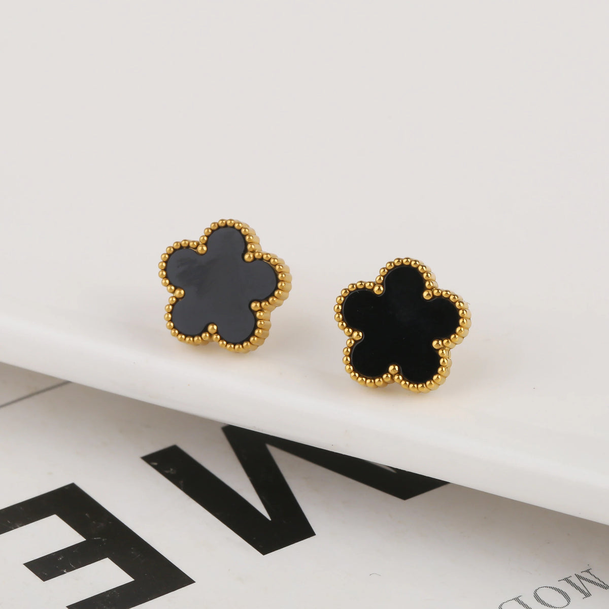 Silver/Gold Plated New Stainless Steel Jewelry Set Plum Blossom Five Leaf Flower Women's High Quality Accessories Clover