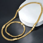ChooseMe Dubai Hip Hop 18K Gold-Plated Link Chain Choker & Bracelet Set