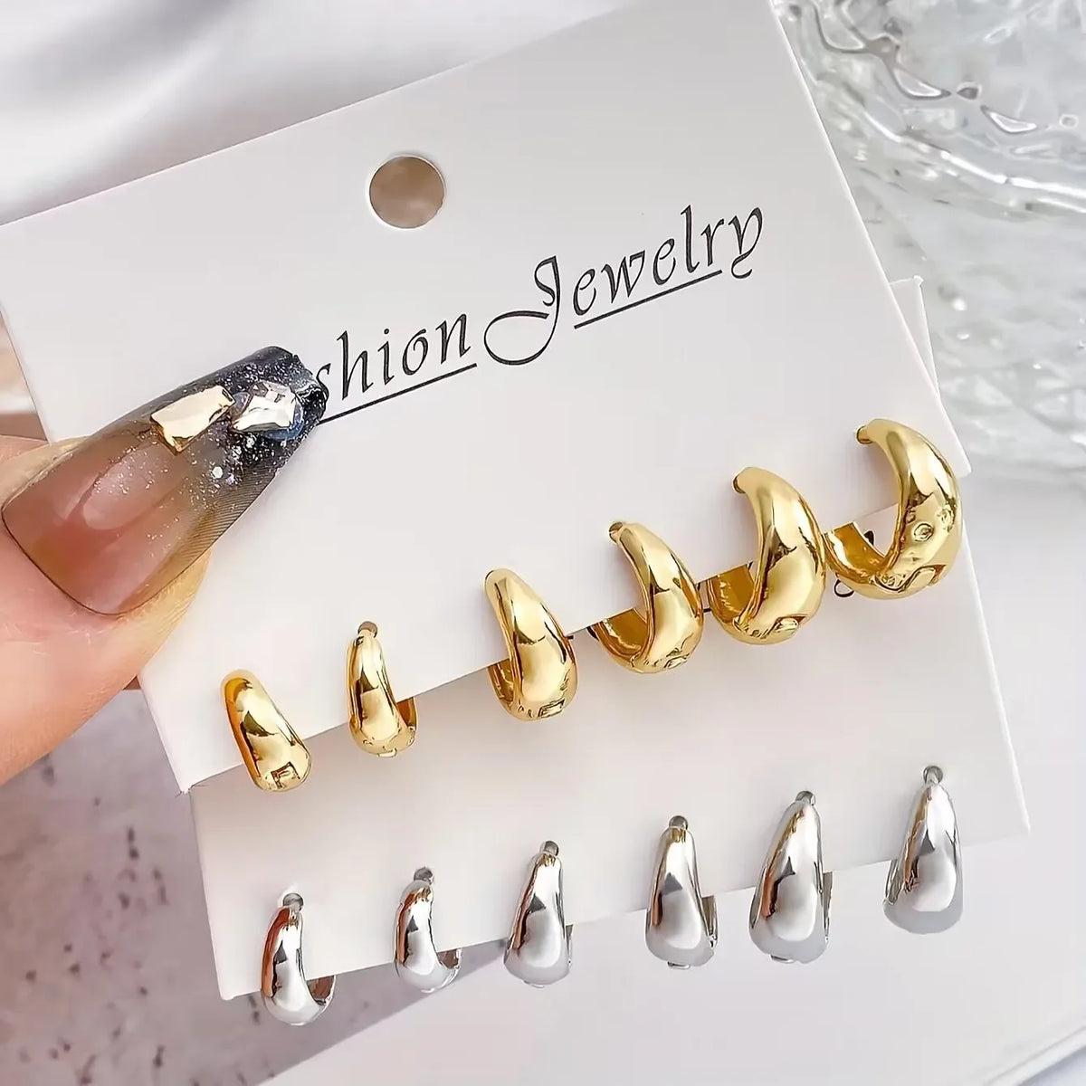 Minimalist Copper Hoop Earring Set 6 Pcs