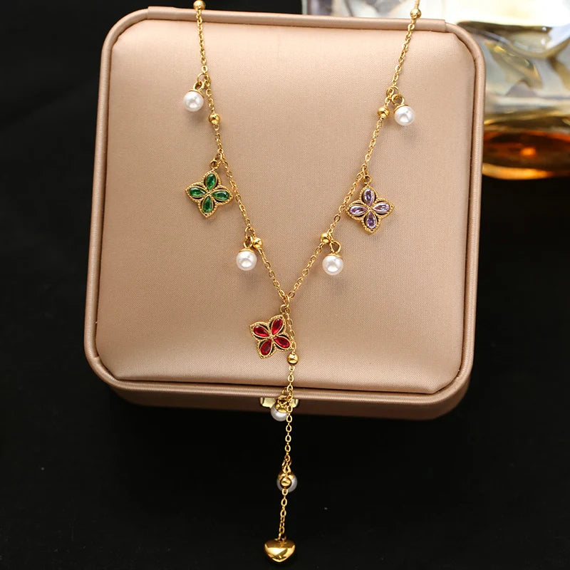 EILIECK 316L Stainless Steel Round Roman Numerals Pendant Necklace For Women Trendy Neck Chain Summer Vacation Jewelry