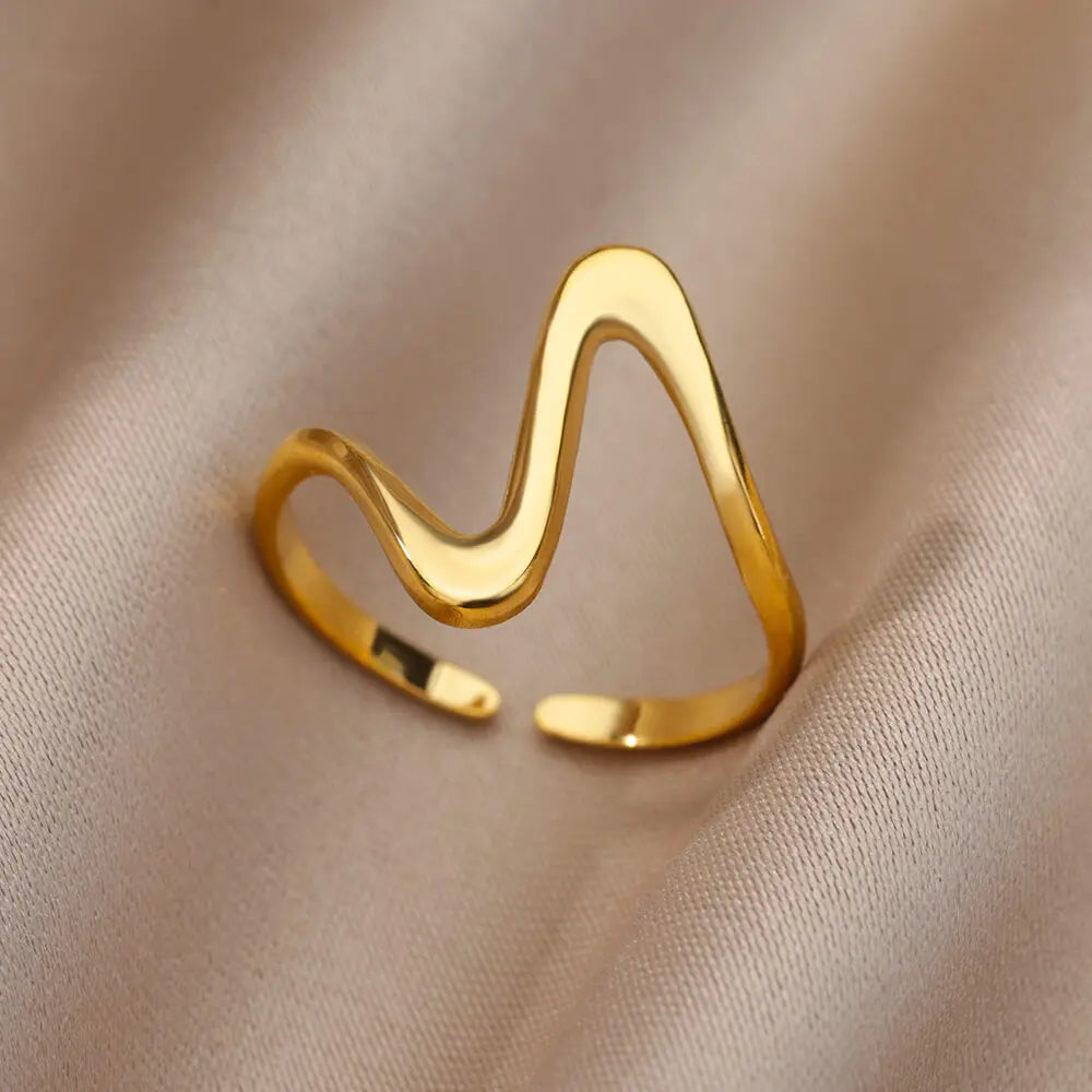 Stainless Steel Chunky Wide Geometric Open Ring