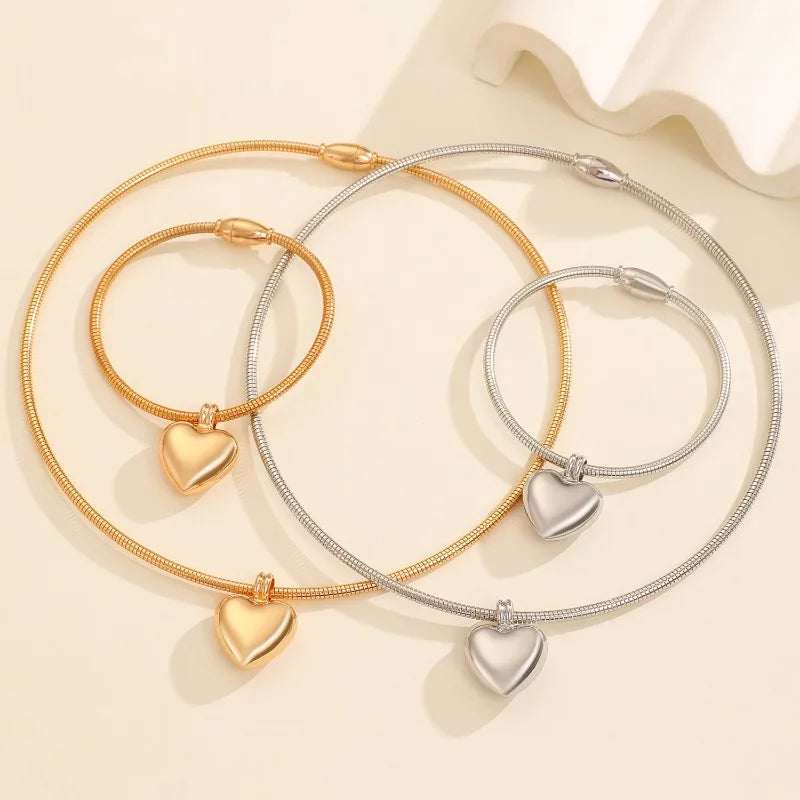Simple Fashion Heart Collar Necklace, Elegant Feminine Jewelry Accessories, Wedding Party Valentine's Day Gift for Girlfriend