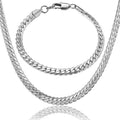 Gold Silver Color Stainless Steel 6mm Snake Chain Bracelets Neckalce For Women Men Fashion Party Wedding Jewelry Sets Gifts