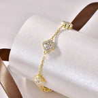 Clover VVS1 Lab-Diamond Four-Leaf Chain Bracelet with GRA Certificate