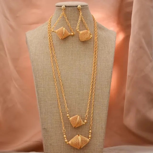 ChooseMe Arabic & Indian Style Gold-Color Bridal Jewelry Set