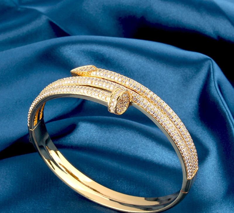 Women Luxury Geometry Cubic Ziron Engagement Bridal Statement  Bracelet Ring Jewelry copper Lady Gift
